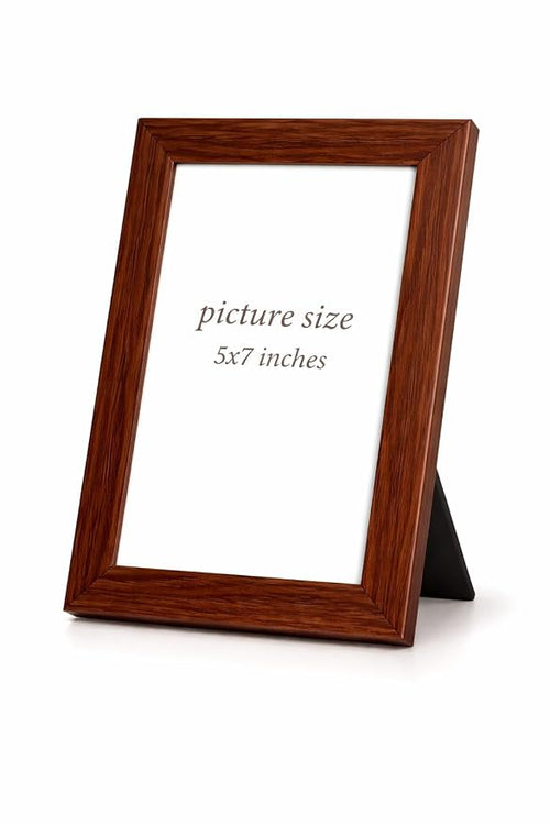 5x7" Wooden Tabletop Photo Frame with Stand – Brown