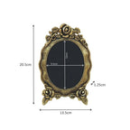 Vintage Floral Oval Photo Frame 8" – Antique Gold Finish
