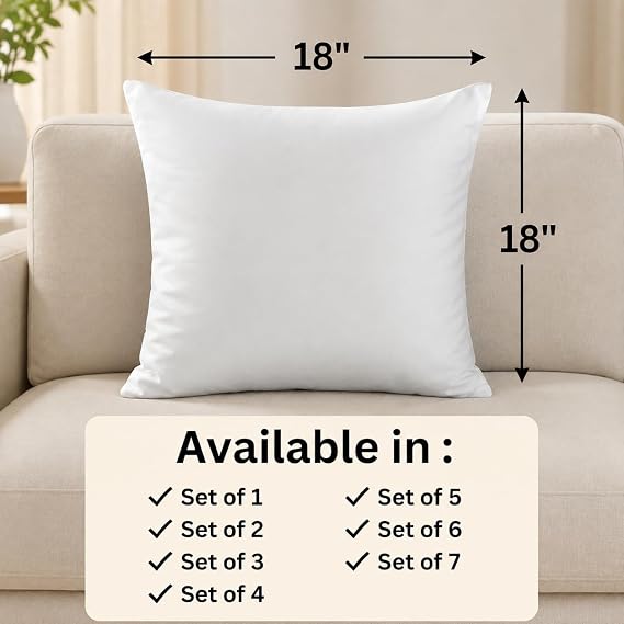 Premium Quilted Cushion Covers 18x18" – Set of 3, Beige