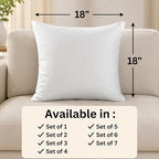Premium Quilted Cushion Covers 18x18" – Set of 3, Beige