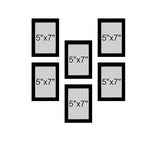6-Piece Black Photo Frame Set – Modern Wall Gallery