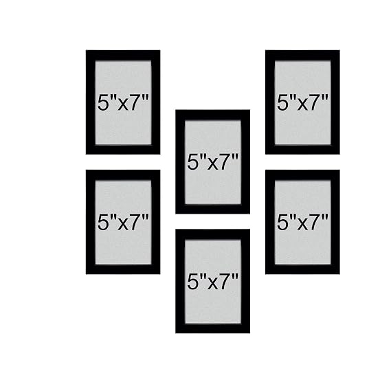 6-Piece Black Photo Frame Set – Modern Wall Gallery