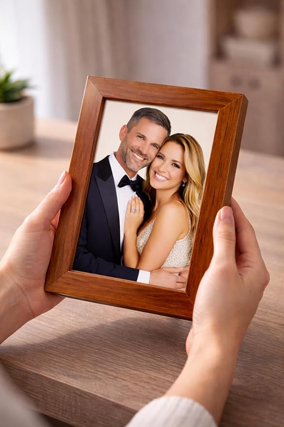 5x7" Wooden Tabletop Photo Frame with Stand – Brown