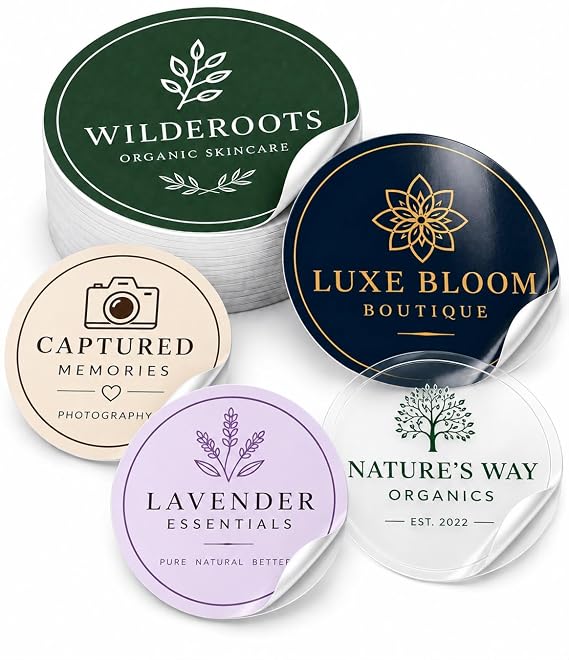 Custom Business Logo Stickers – Waterproof Vinyl Labels