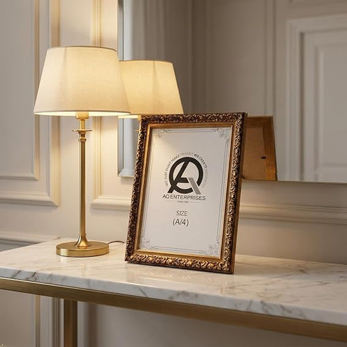 A4 Antique Gold Vintage Photo Frame – Decorative Wall Display