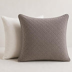 Premium Quilted Cushion Covers 18x18" – Set of 3, Beige