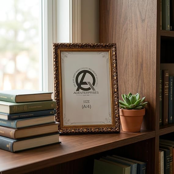 A4 Antique Gold Vintage Photo Frame – Decorative Wall Display