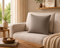 Premium Quilted Cushion Covers 18x18" – Set of 3, Beige