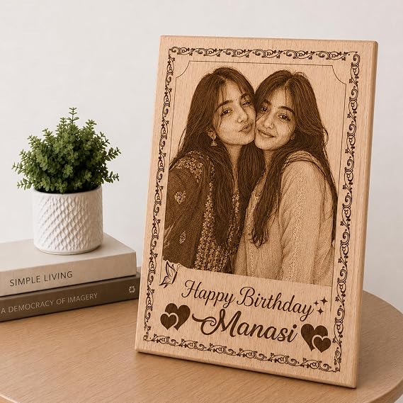 Personalized Wooden Photo Frame 4x5" – Engraved Gift Plaque