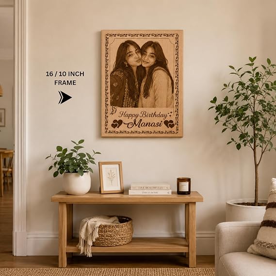 Personalized Wooden Photo Frame 4x5" – Engraved Gift Plaque
