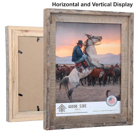 Rustic Barnwood Picture Frame 18x24" – Vintage Grey
