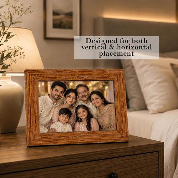Brown Wooden Tabletop Photo Frame 4x6" – Single Frame